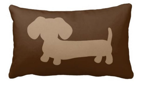 Brown and Tan Dachshund Pillow, The Smoothe Store