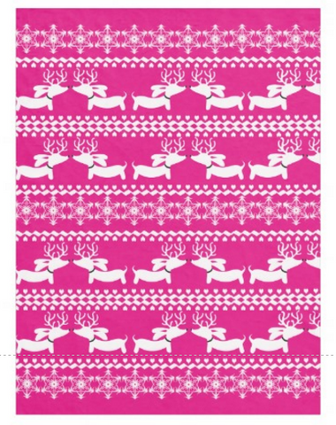Fair Isle Dachshund Fleece Blanket (Red, Navy, Pink or Green), The Smoothe Store