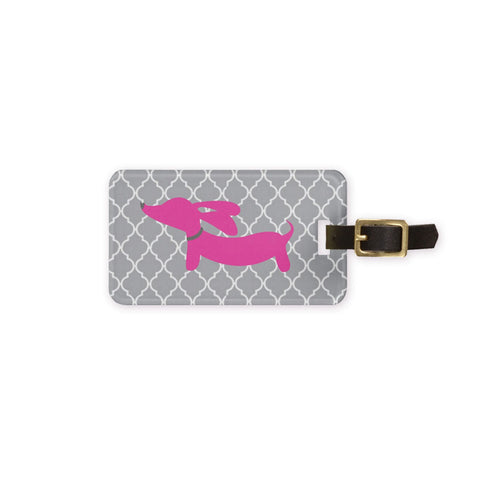 Dachshund Luggage Bag Tags - Pink, Blue or Yellow, The Smoothe Store
