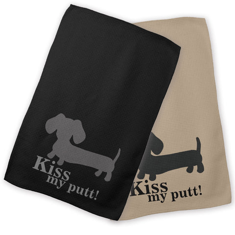 Kiss My Putt Wiener Dog Golf Towel
