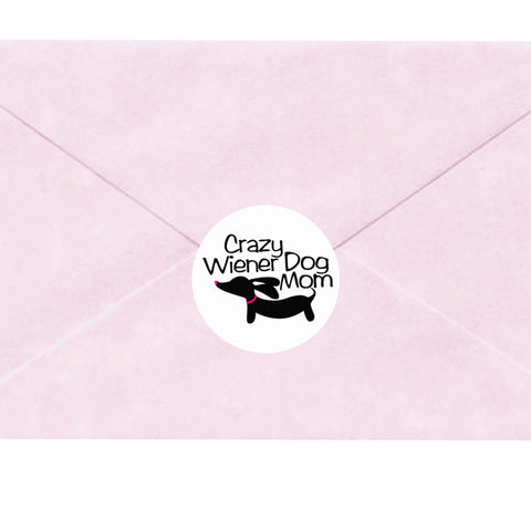 Crazy Wiener Dog Mom Stickers & Seals