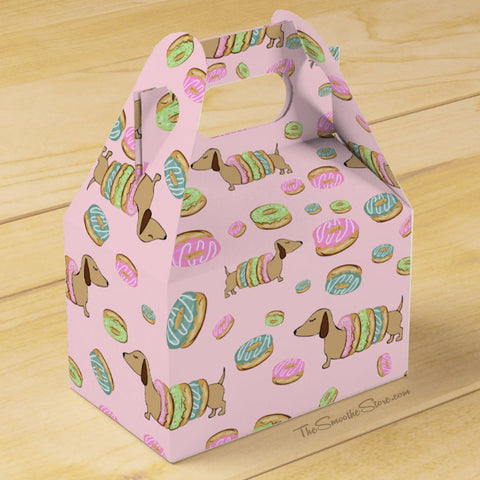 Dachshunds and Donuts Party Favor Box