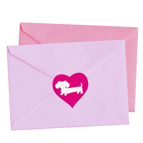 Dachshund Heart Envelope Seals