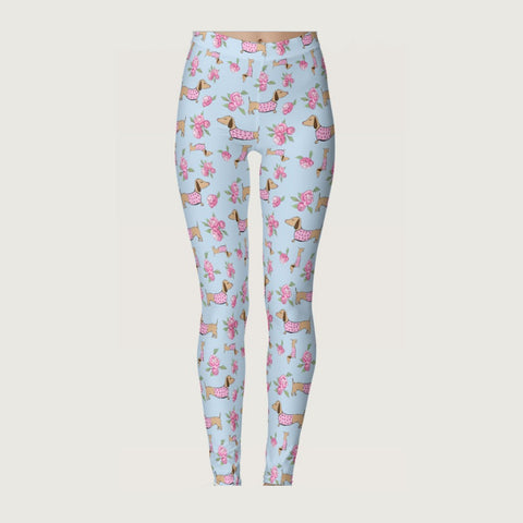 Wiener Dog Floral Leggings, The Smoothe Store