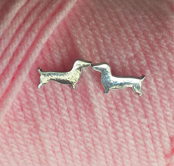 Dachshund Earrings - Silver Tone Doxie Studs, The Smoothe Store