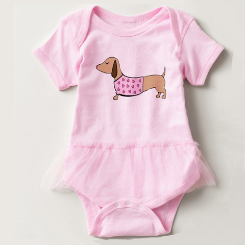 Dachshund Pink Tutu Baby Outfit, The Smoothe Store