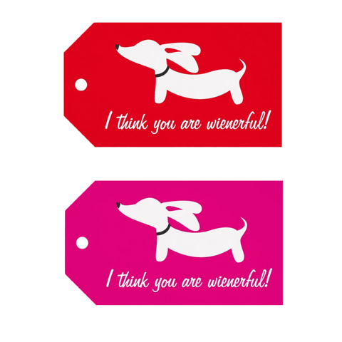 "I think you are wienerful!" Dachshund Gift Tags