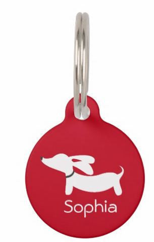 ID Tags | White Flyings Ears Doxie on Various Colors, The Smoothe Store