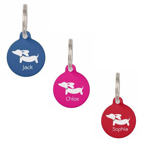 ID Tags | White Flyings Ears Doxie on Various Colors