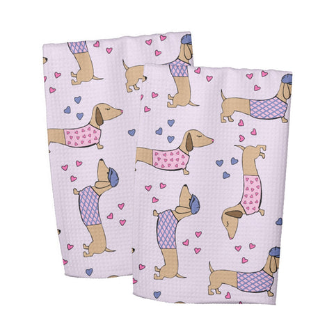 Wiener Dog Love Dish Towel, The Smoothe Store