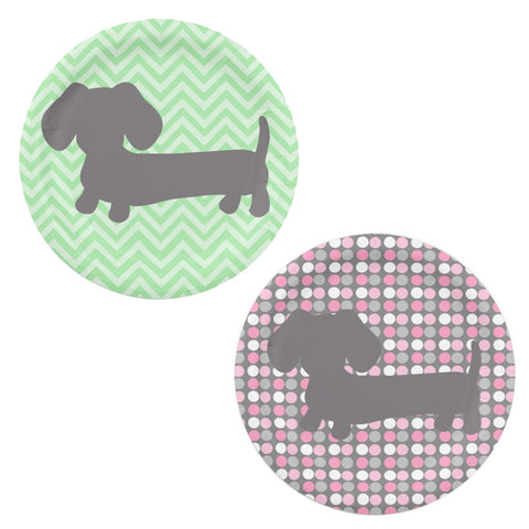 Doxie Dog Paper Plates