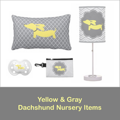 Nursery or Child's Room | Yellow & Gray Dachshunds