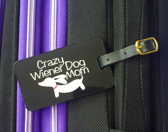 Crazy Wiener Dog Mom Luggage Tags