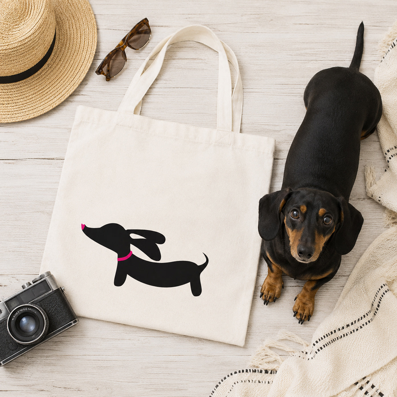 Small Doxie Tote Bags