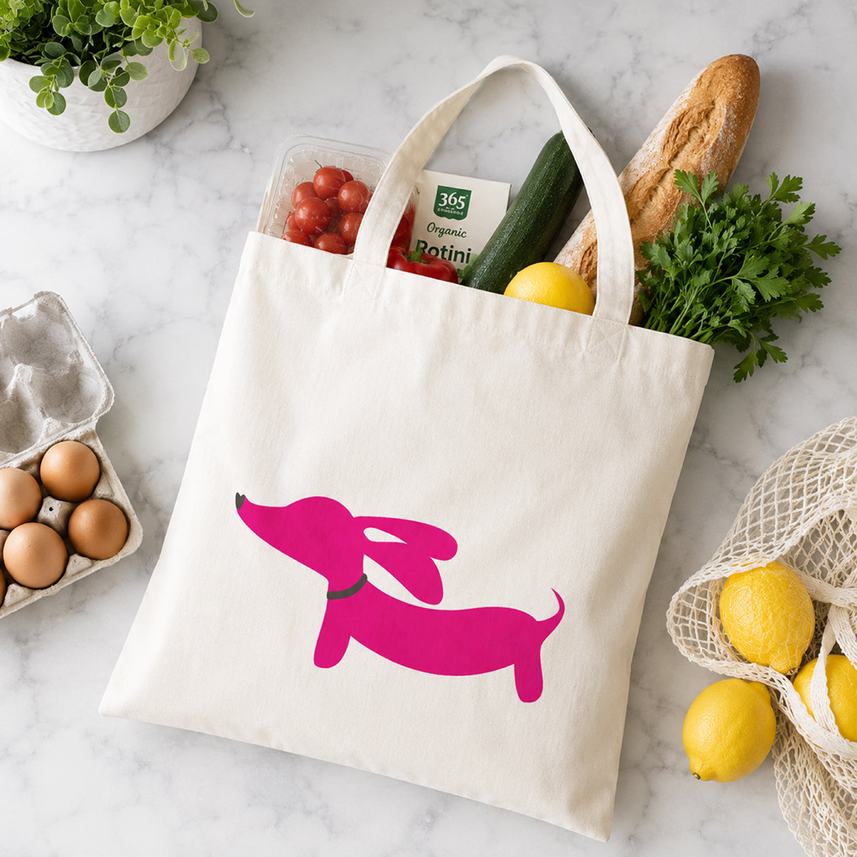 Small Doxie Tote Bags