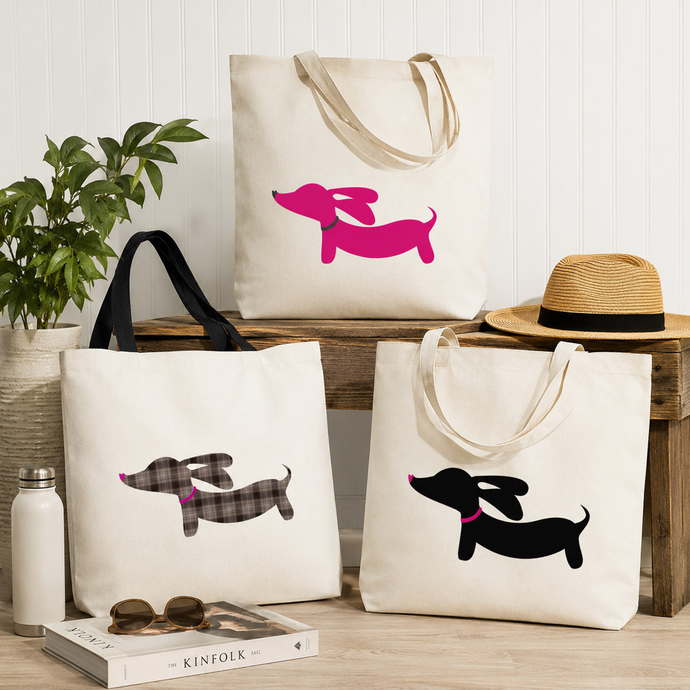 Small Doxie Tote Bags