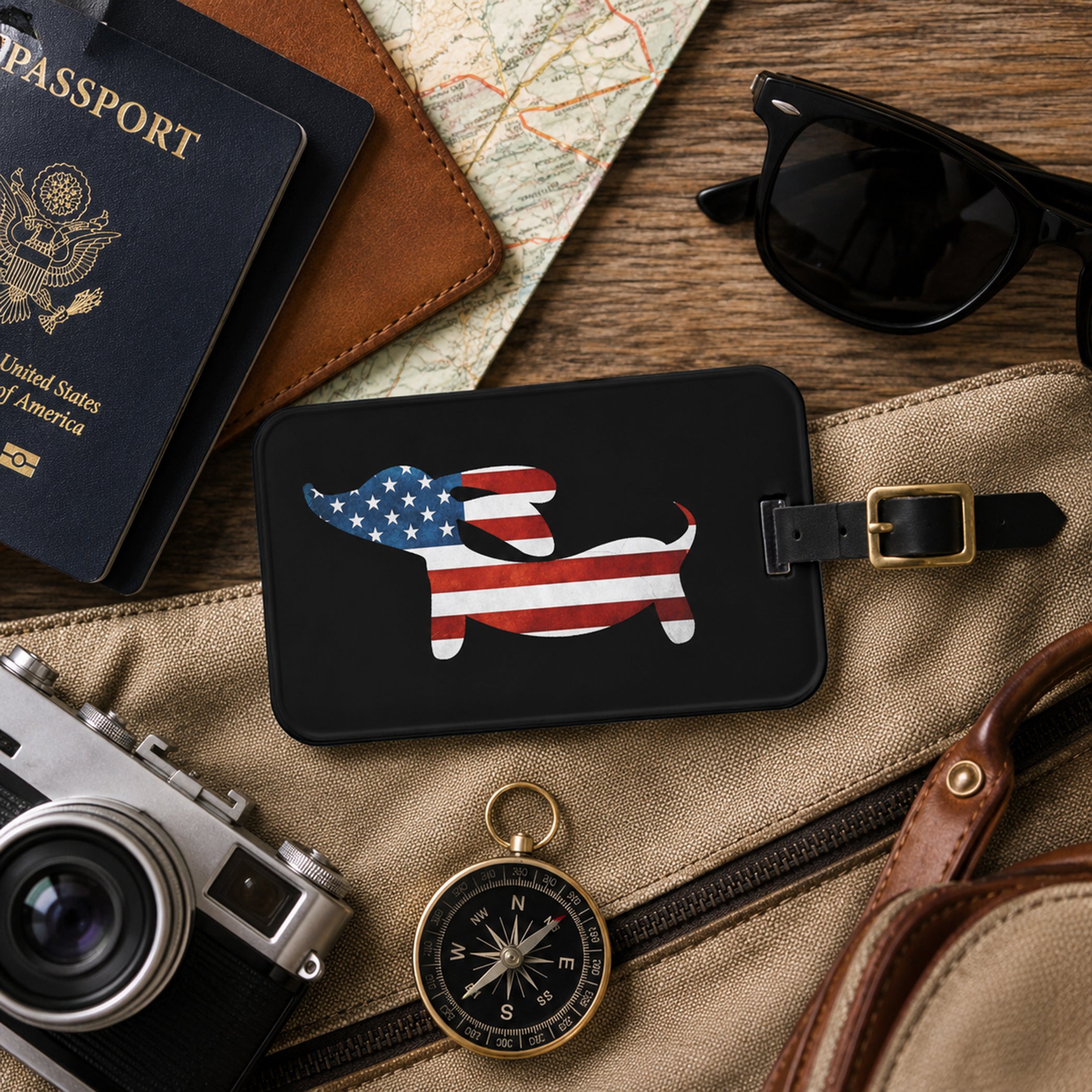 American Wiener | Dachshund Luggage Tags