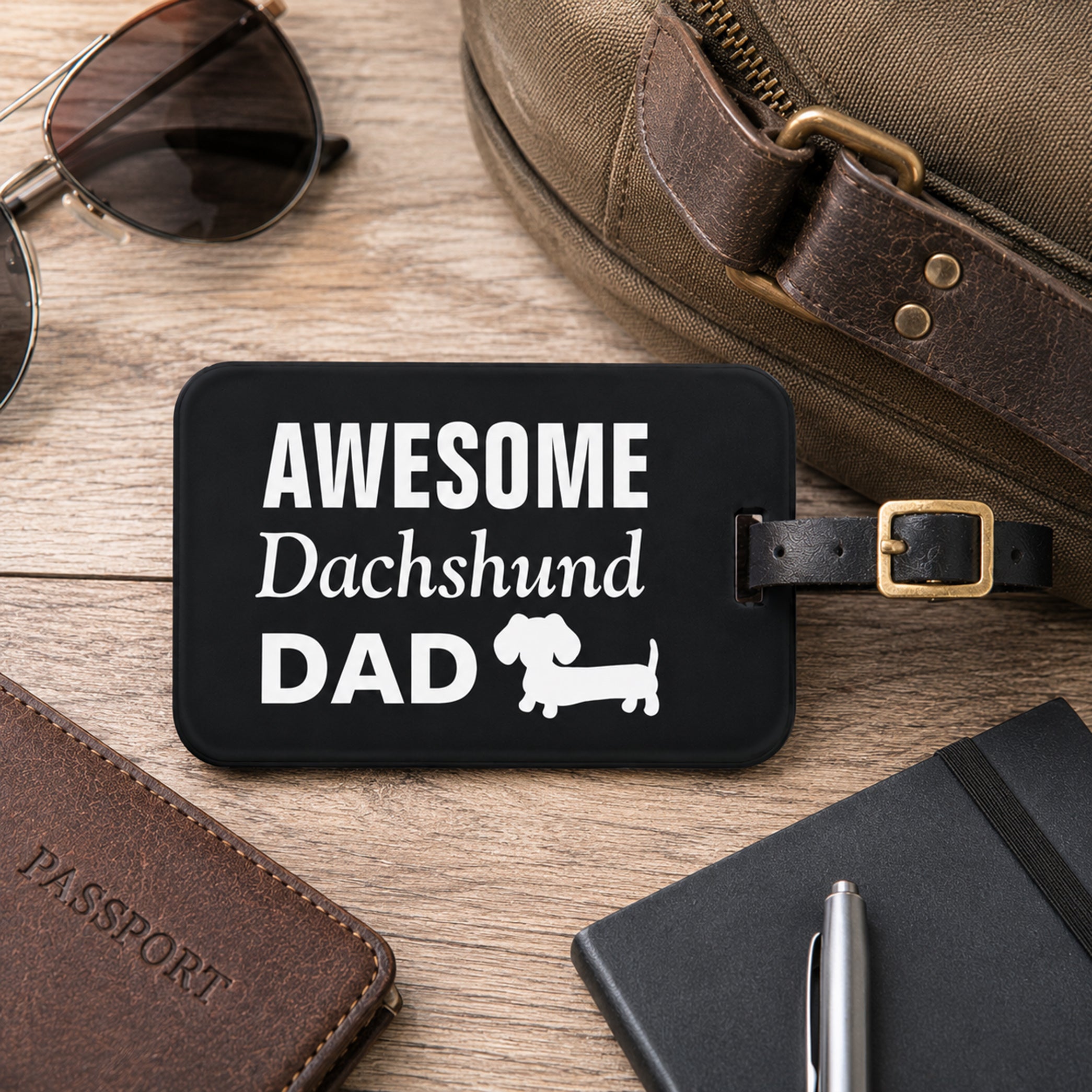 Dachshund Mom Luggage Tags | Wiener Dog Dad Bag Tags