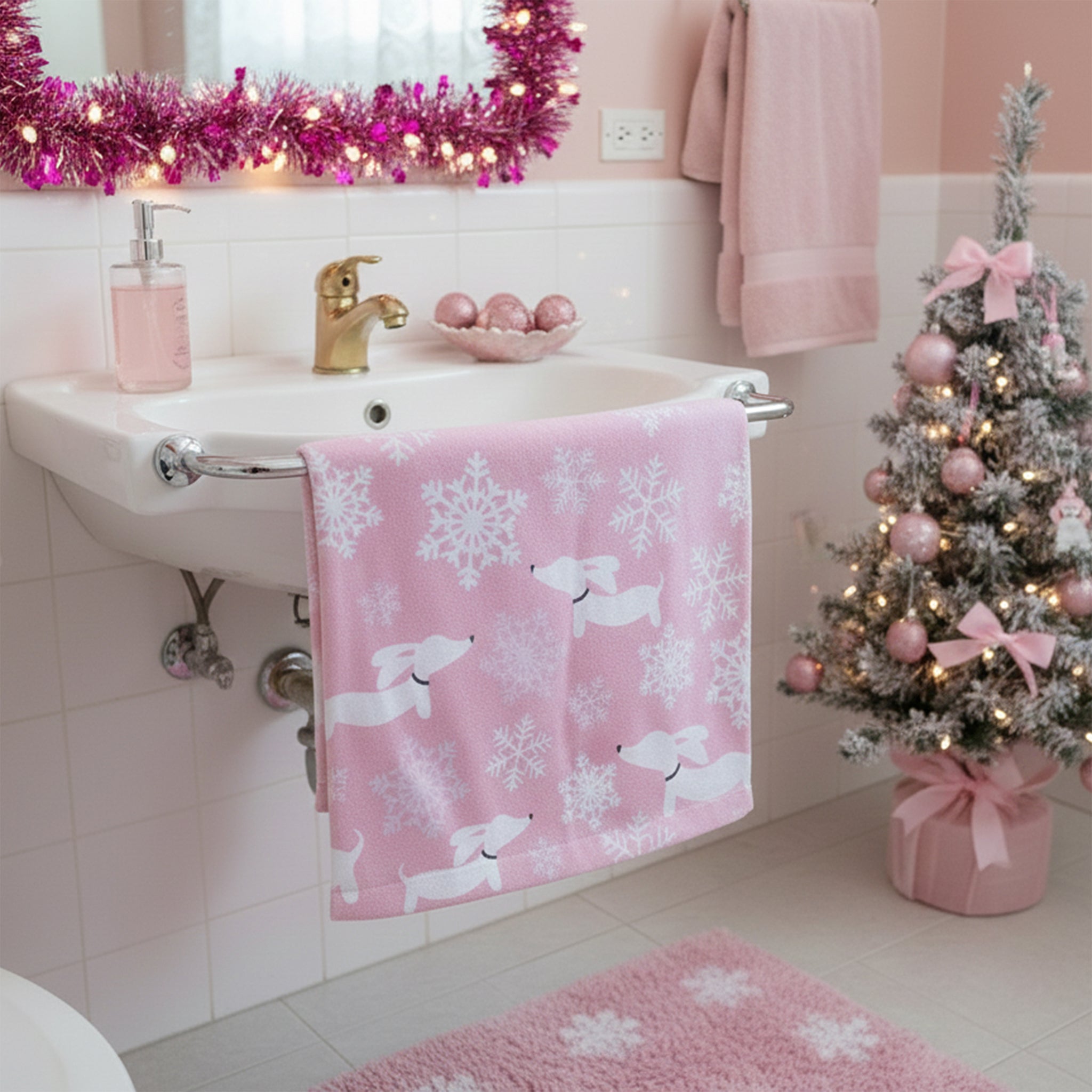 Wiener Dog Christmas Dish Towels