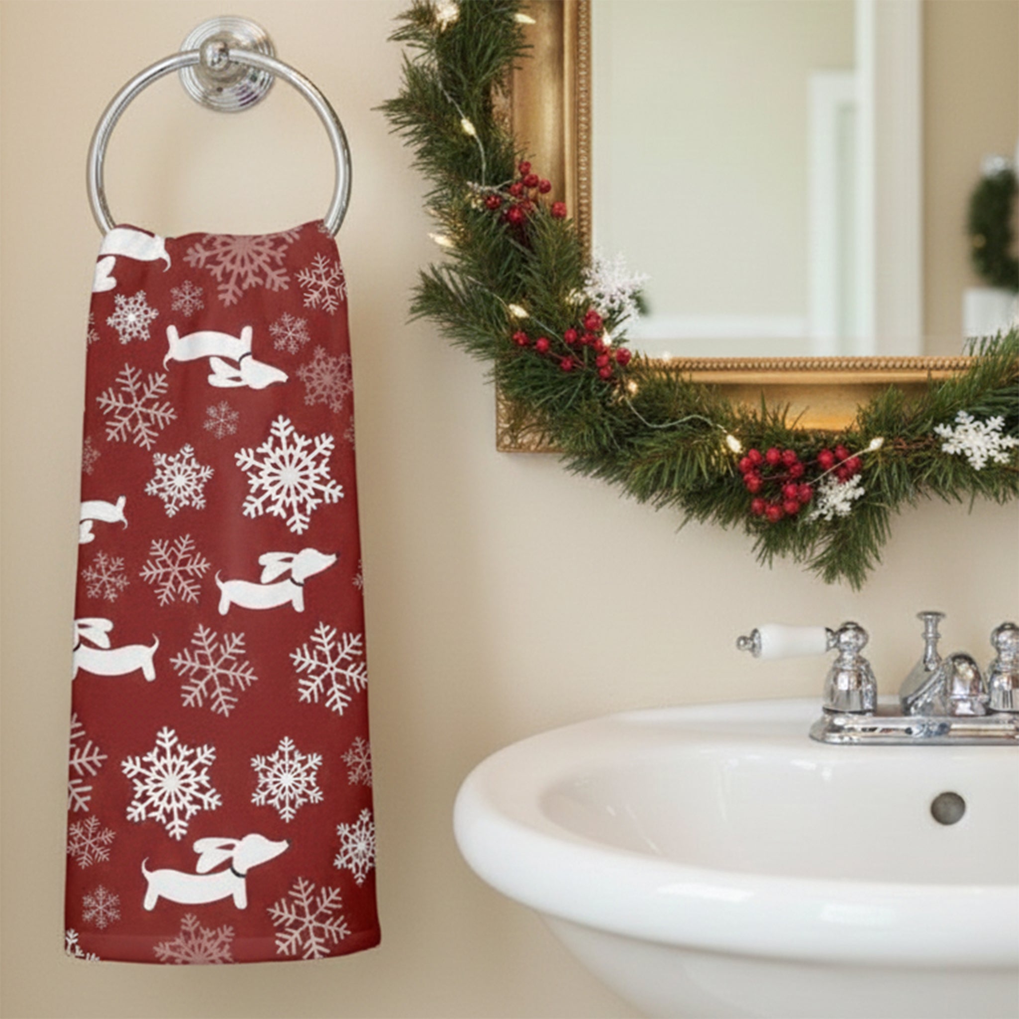 Wiener Dog Christmas Dish Towels
