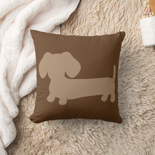 Dachshund Pillow Brown Tan Neutral 