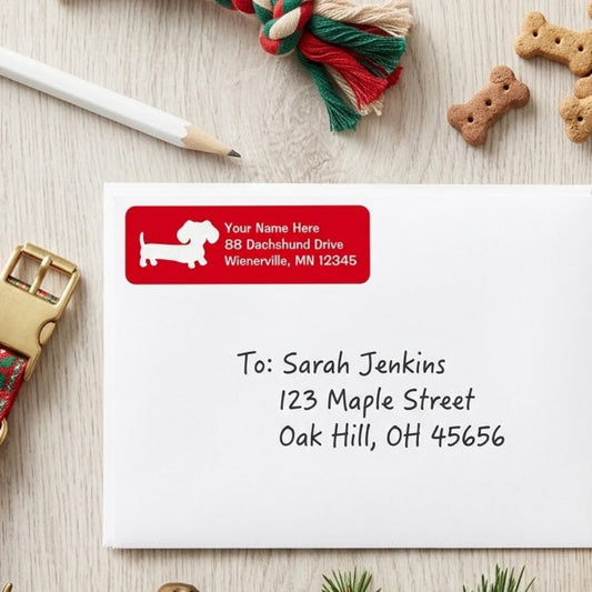 Dachshund_return_address_labels_red_puppy
