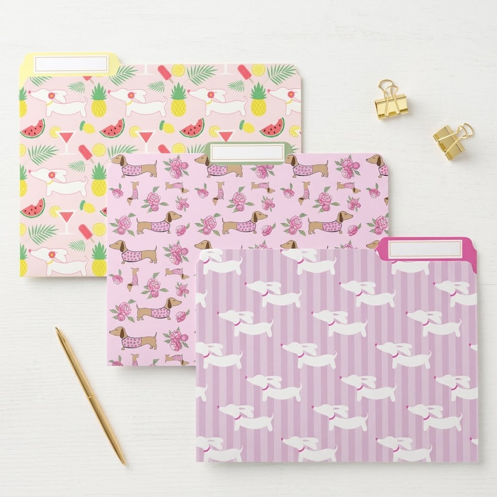 Dachshund Office File Folder Set