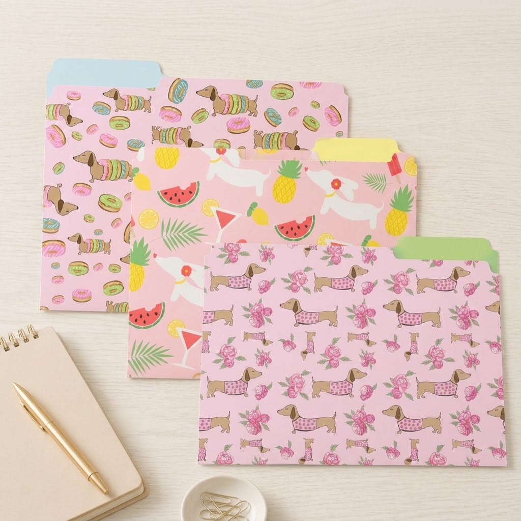 Dachshund Office File Folder Set