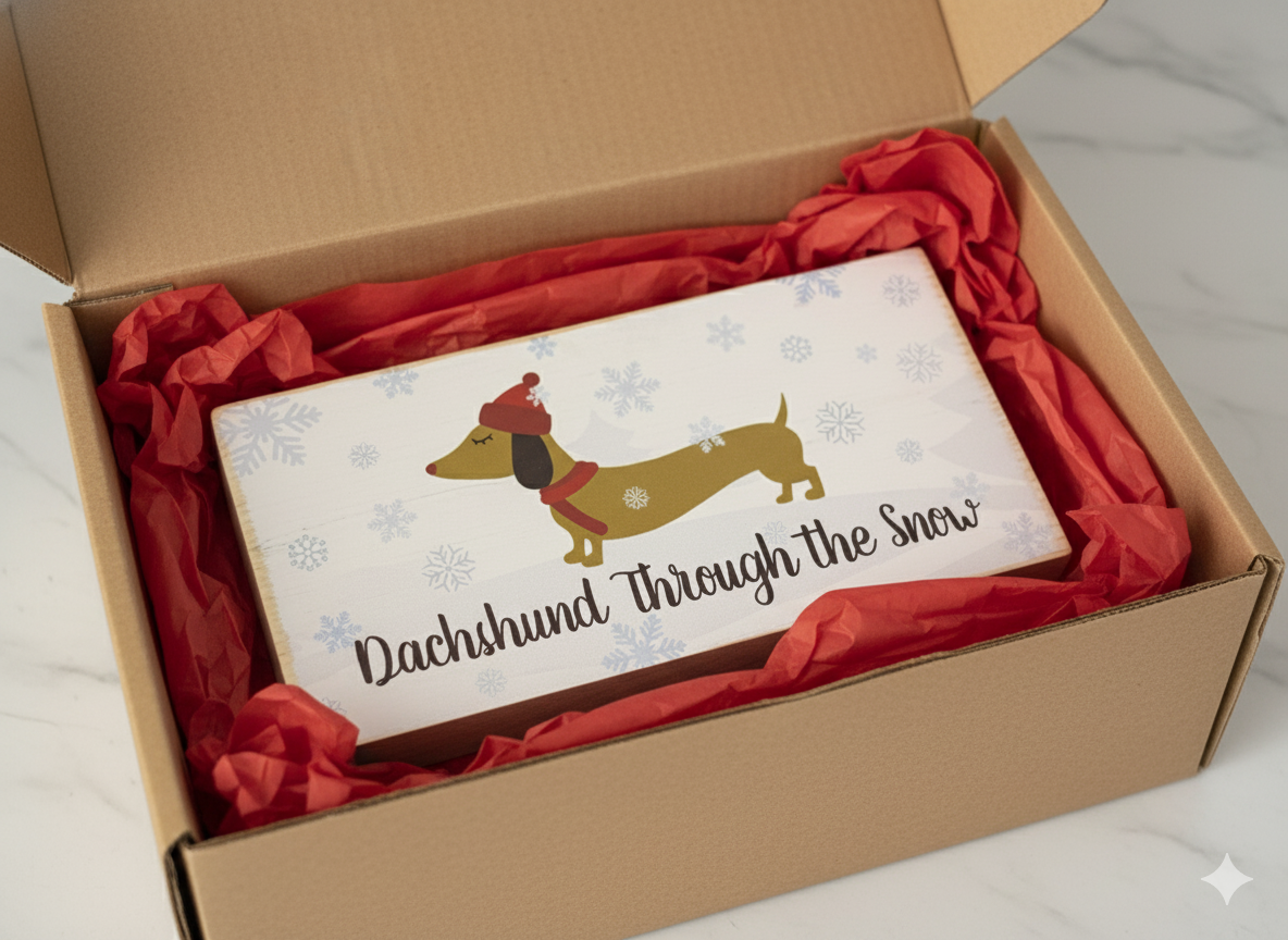 Christmas Dachshund Box Signs