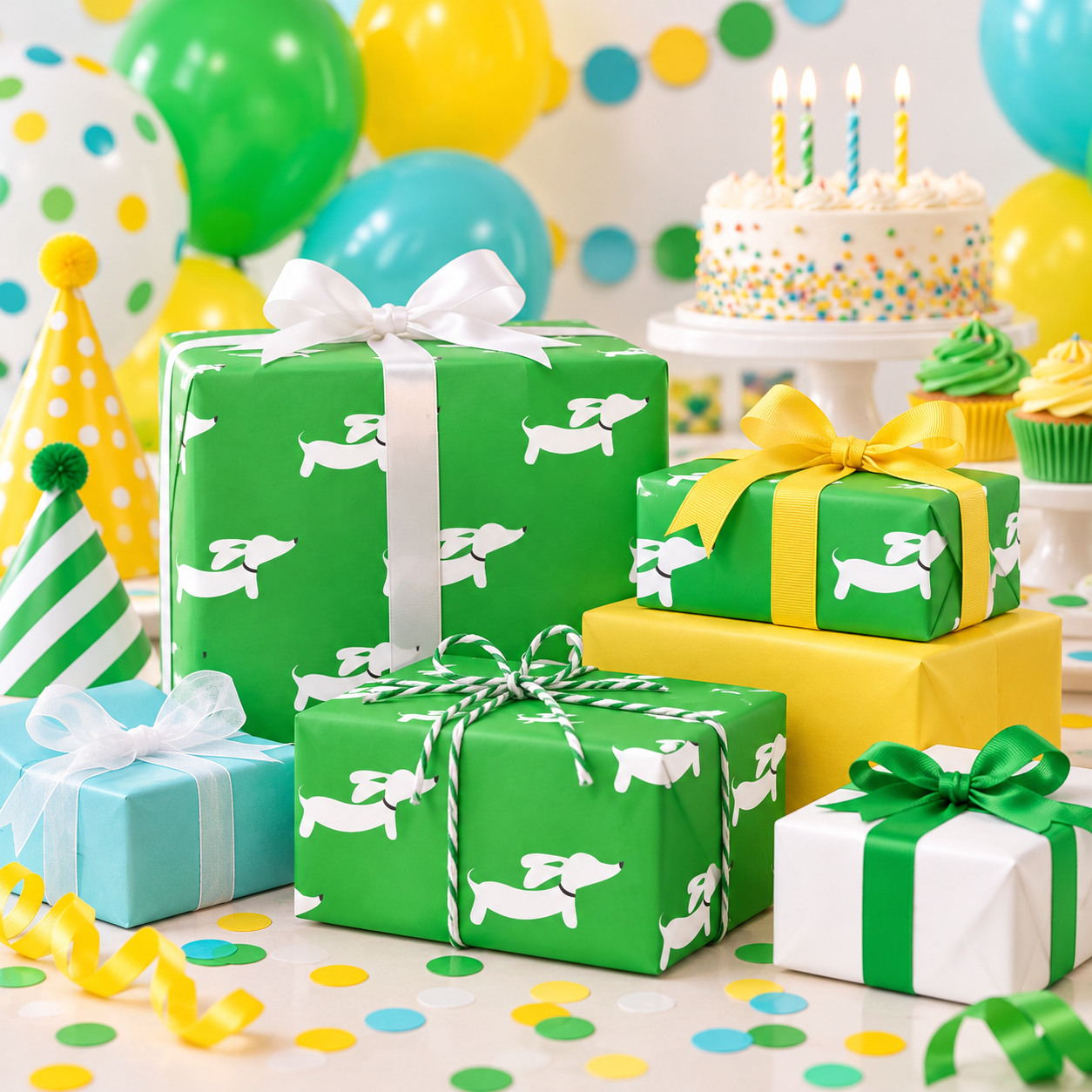 Colorful Dachshund Gift Wrap Sheets – Wiener Dog Wrapping Paper