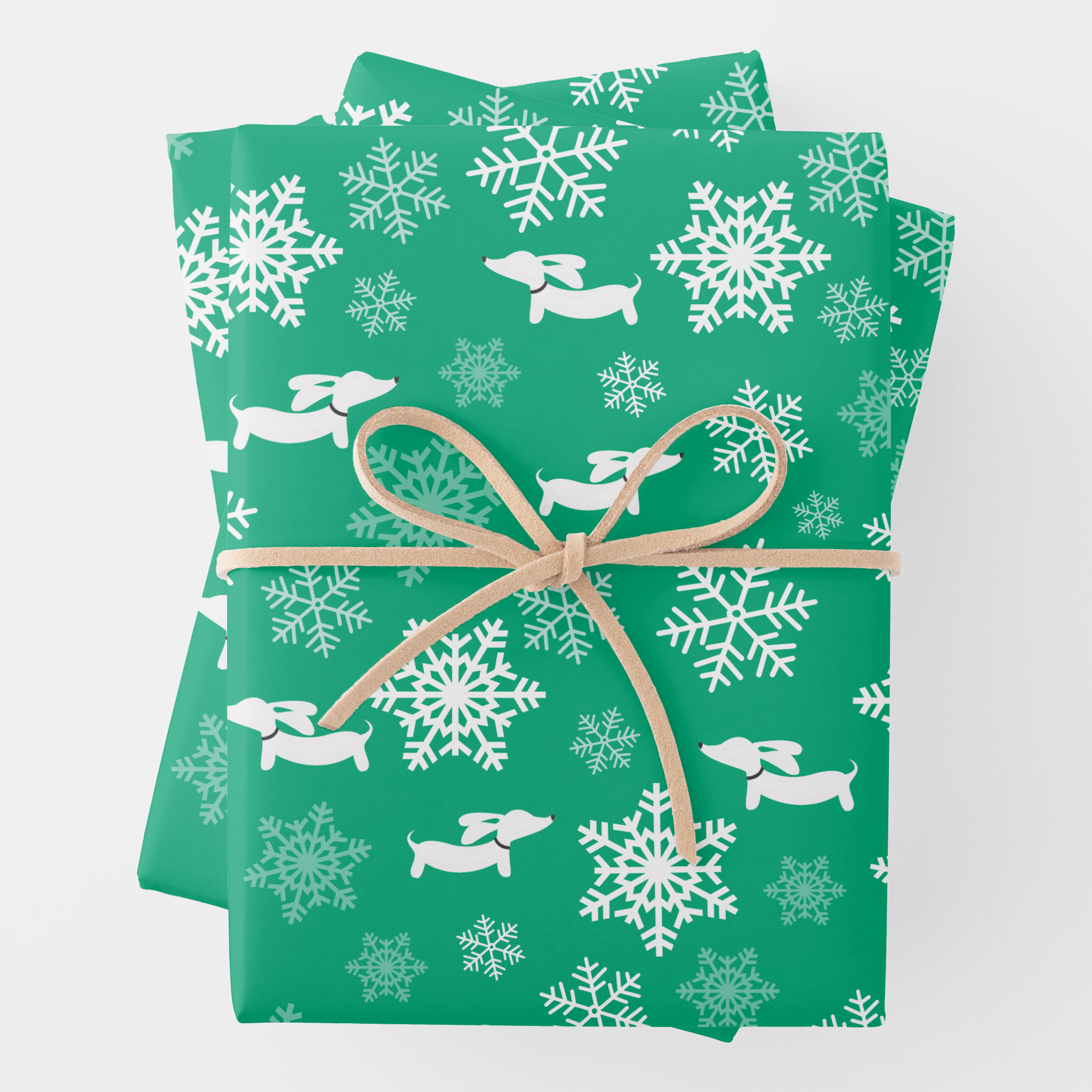 Dachshund Snowflakes Christmas Wrapping Paper | Wiener Dog Gift Wrap