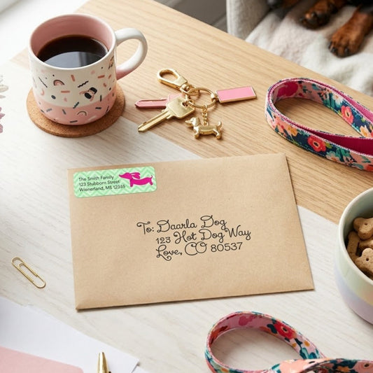 dachshund_girlie_pink_return_address_label