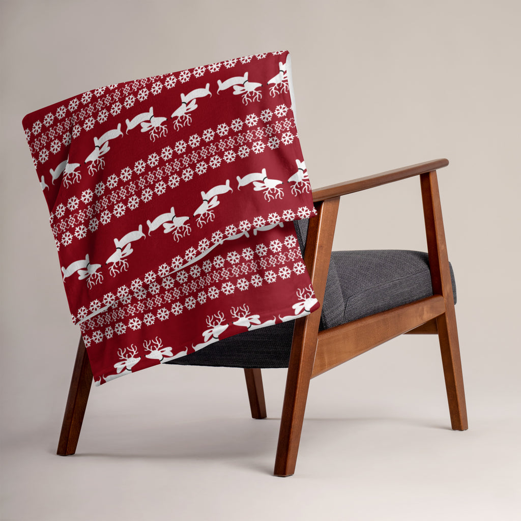 Dachshund Christmas Fair Isle Blanket