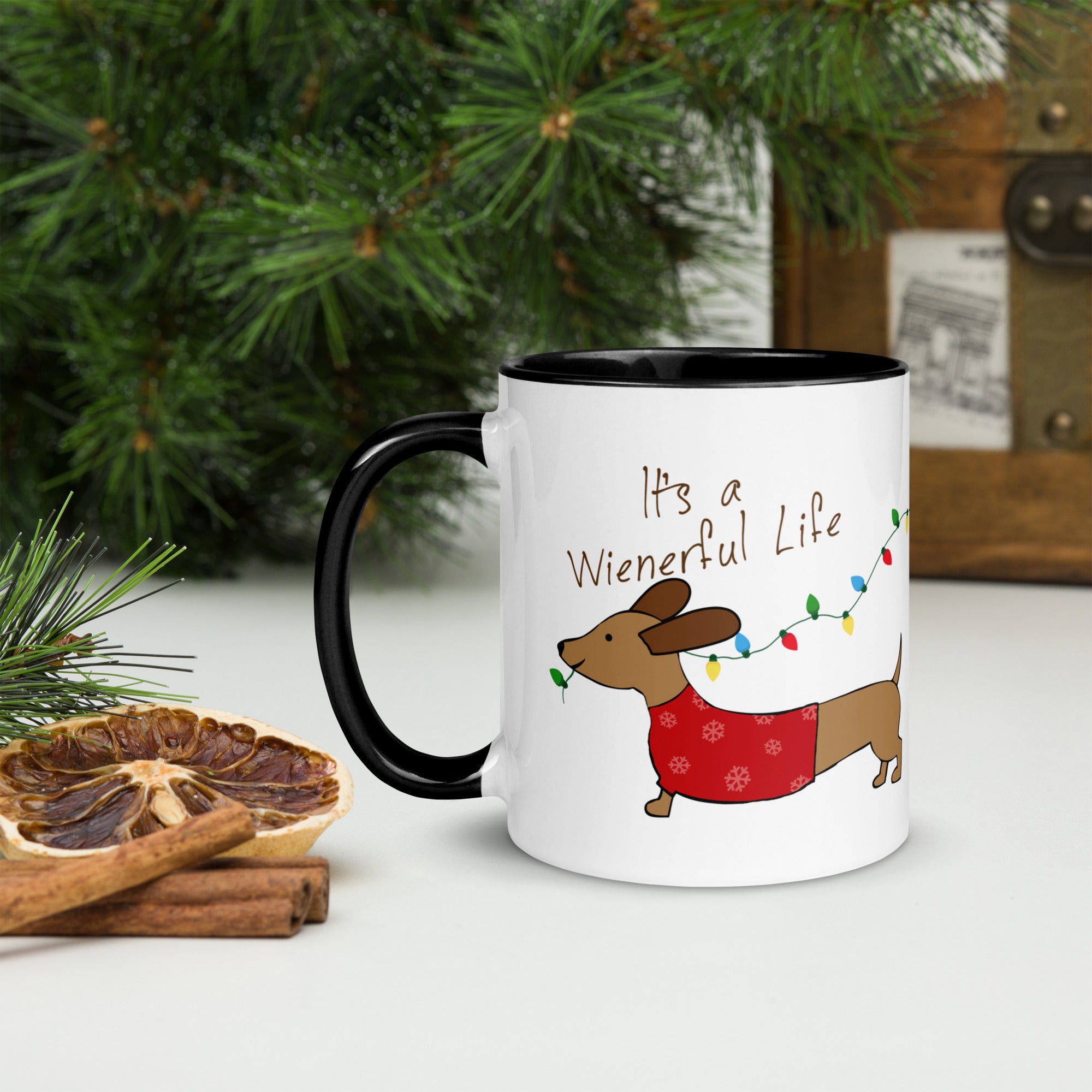 "Wienerful Life Dachshund Christmas Cheer Mug"