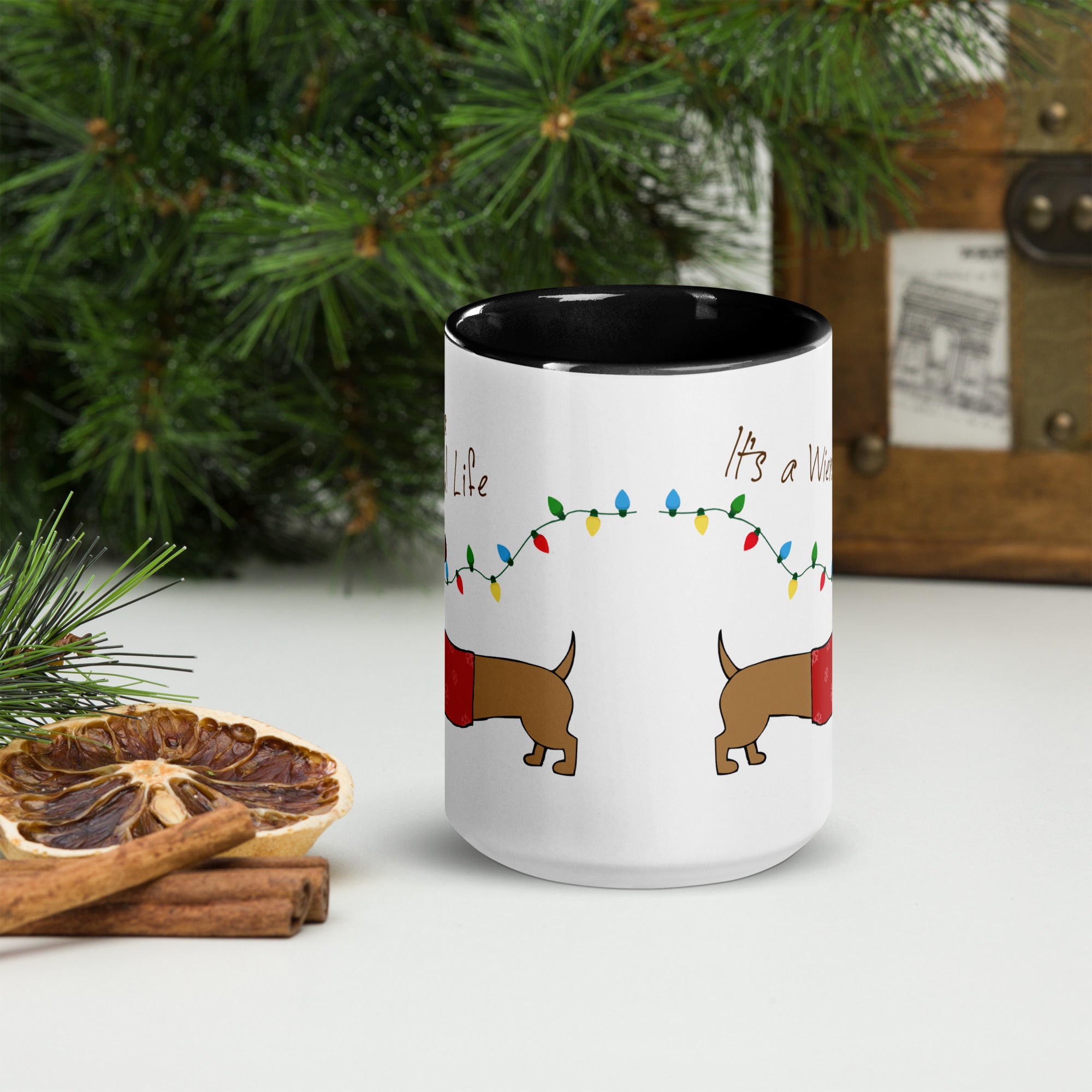 "Wienerful Life Dachshund Christmas Cheer Mug"
