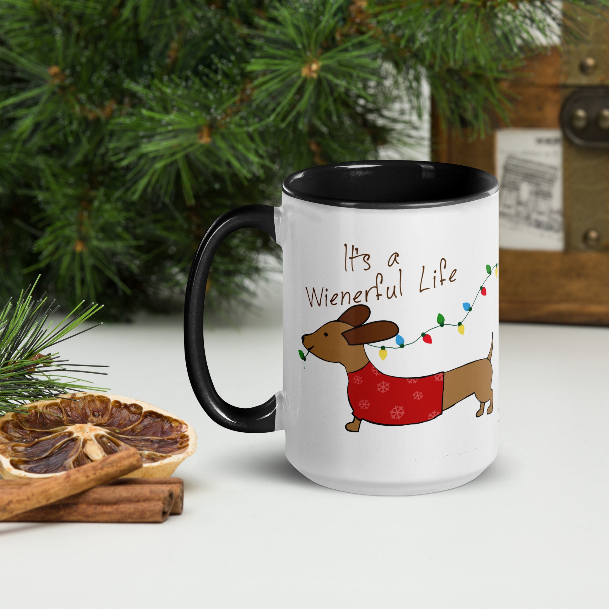 "Wienerful Life Dachshund Christmas Cheer Mug"