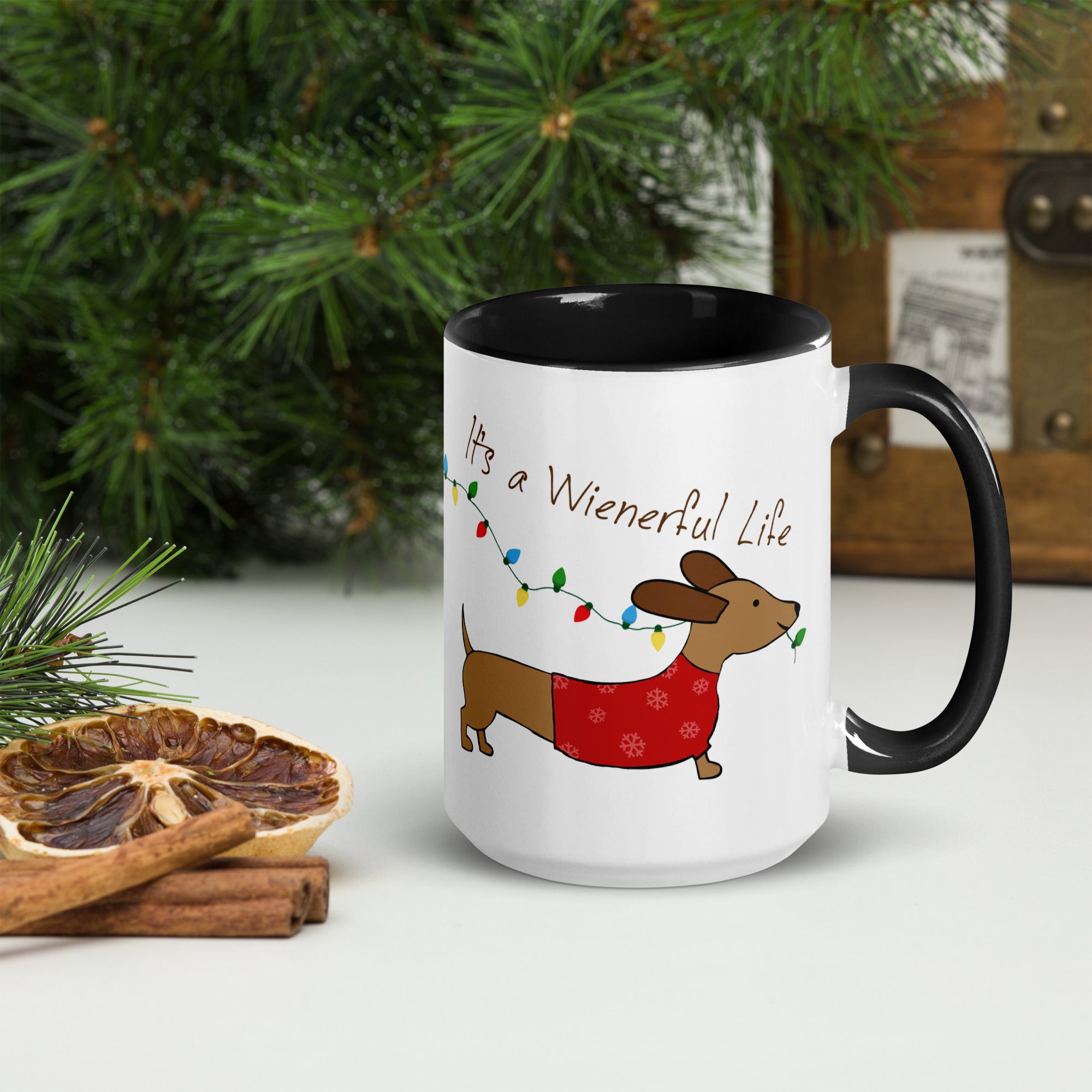 "Wienerful Life Dachshund Christmas Cheer Mug"