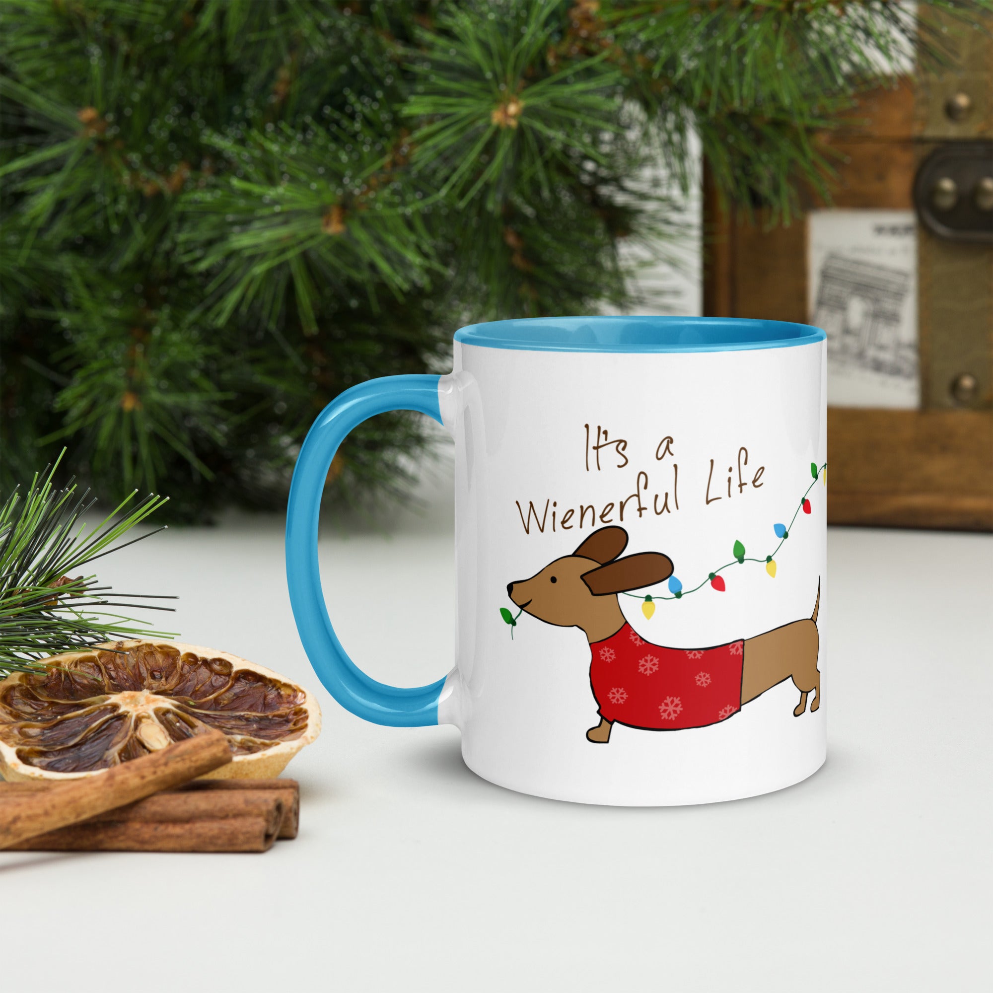 "Wienerful Life Dachshund Christmas Cheer Mug"