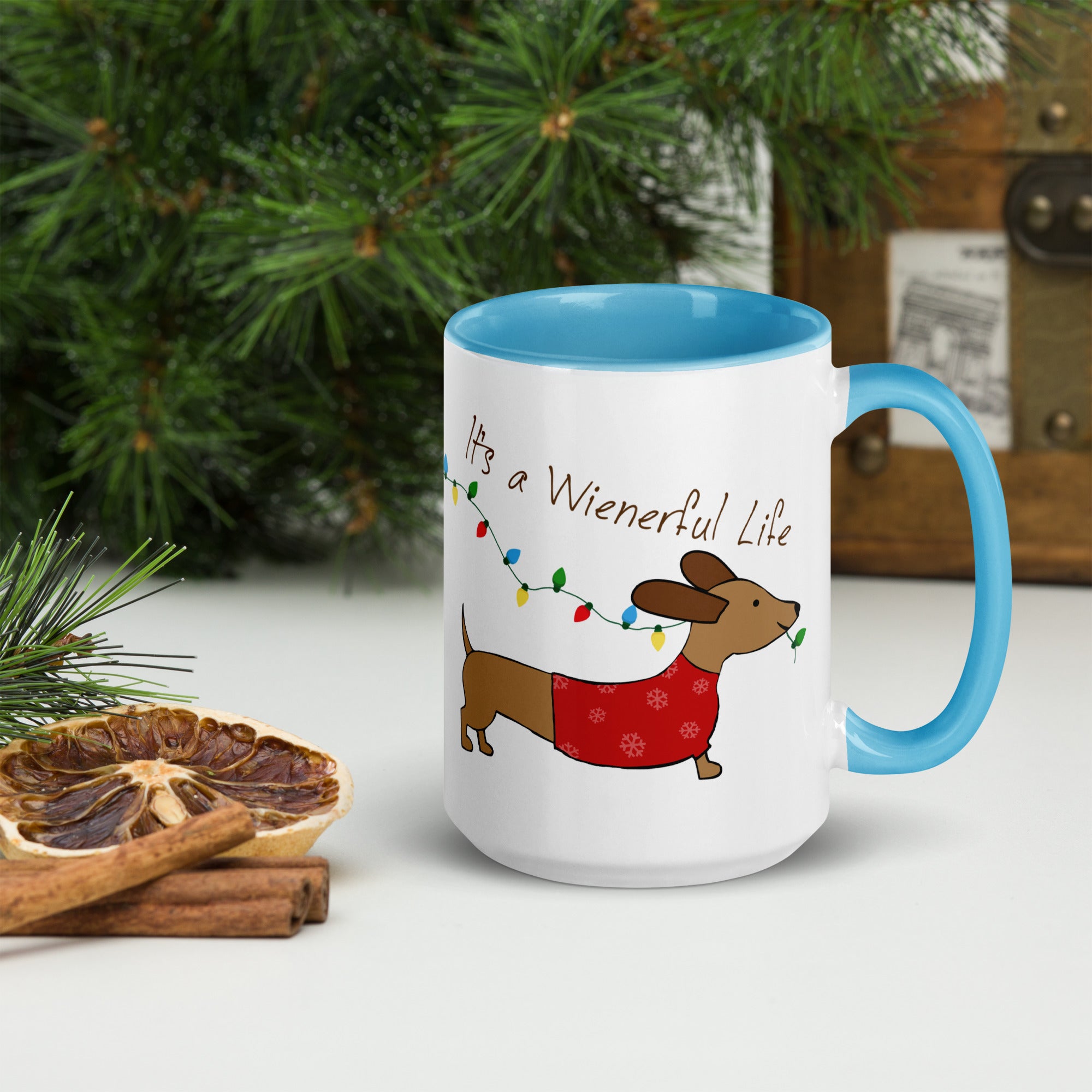 "Wienerful Life Dachshund Christmas Cheer Mug"