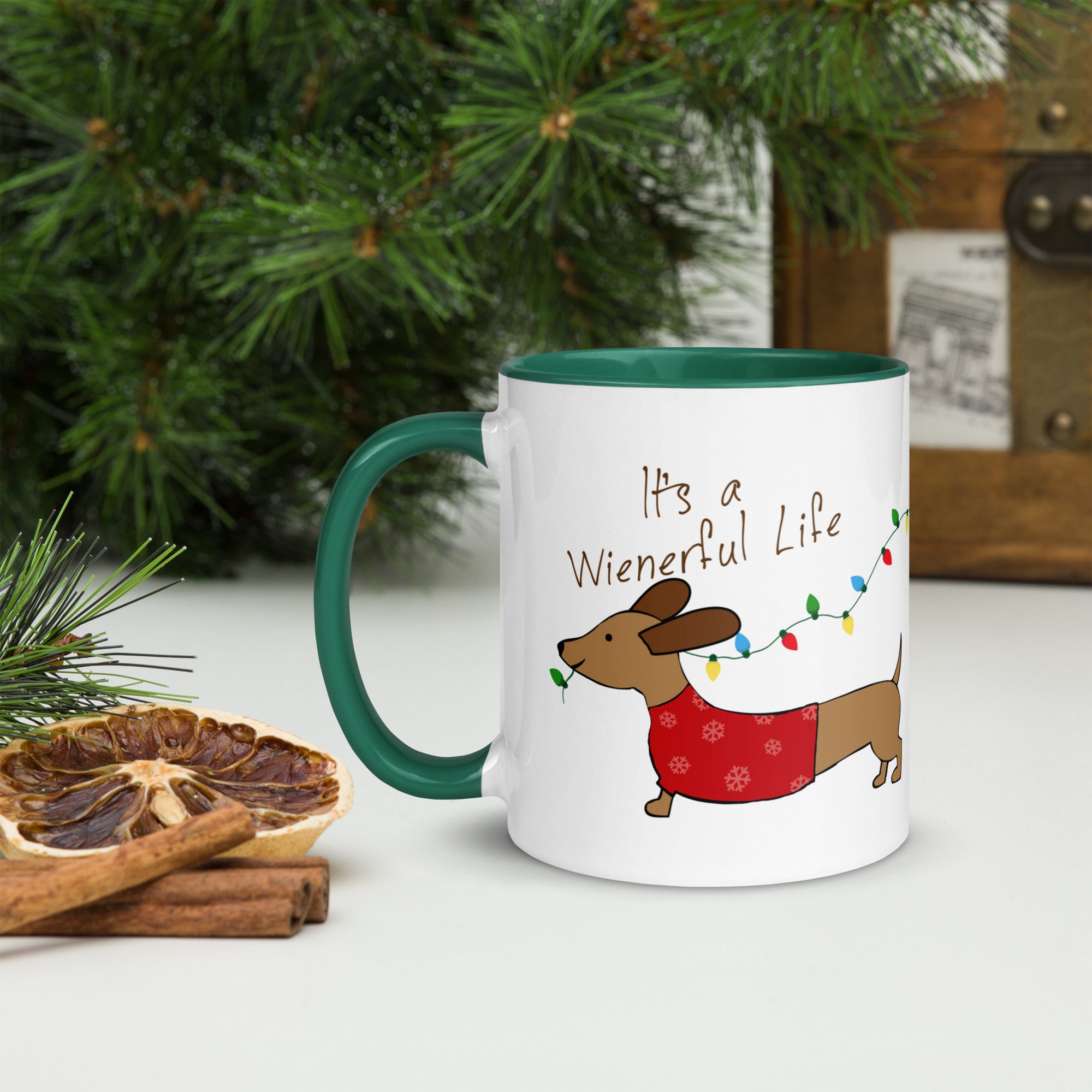 "Wienerful Life Dachshund Christmas Cheer Mug"