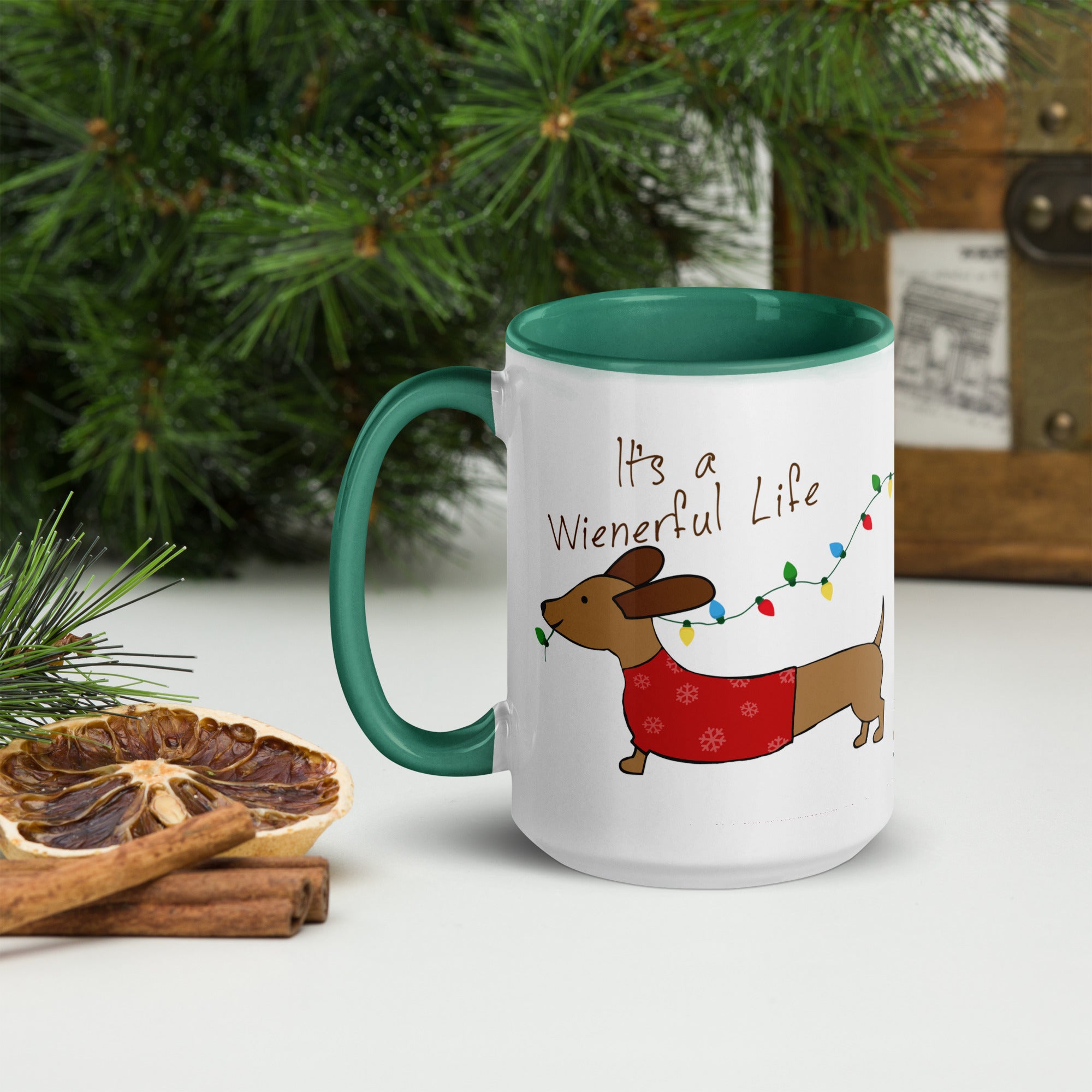 "Wienerful Life Dachshund Christmas Cheer Mug"