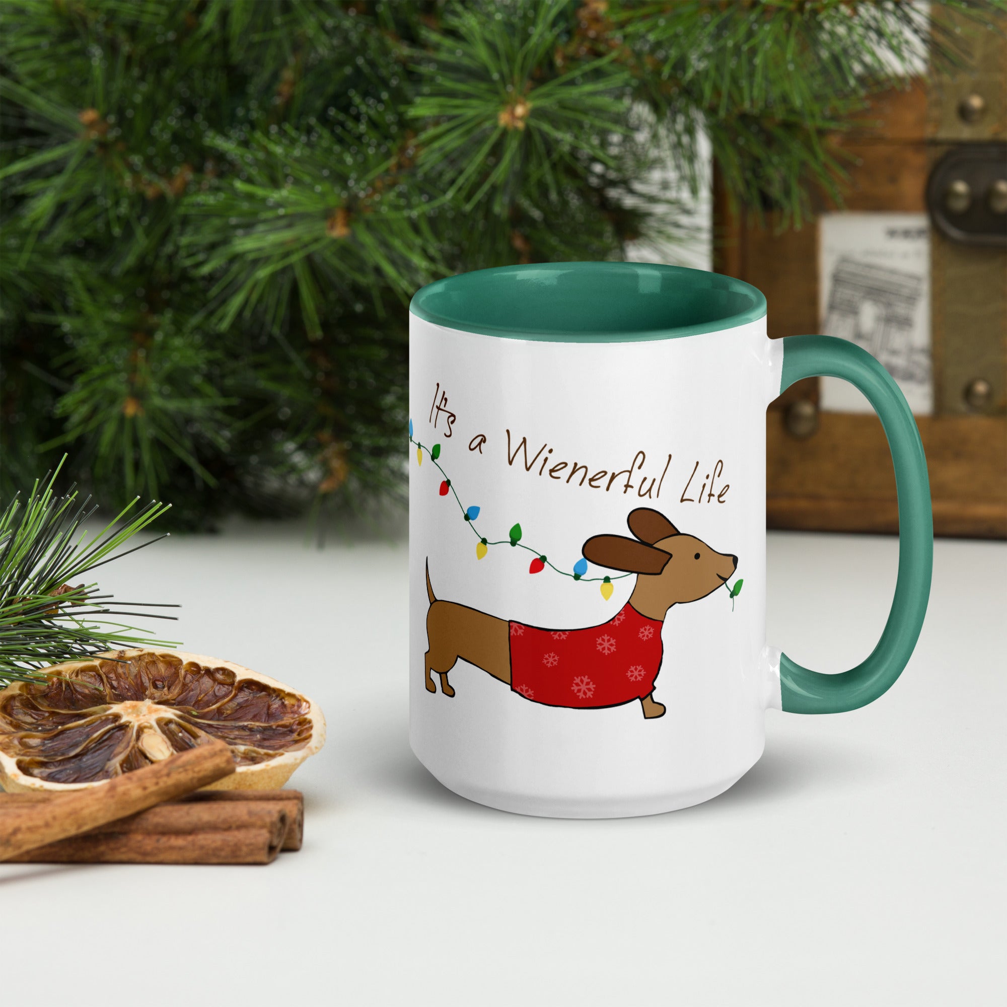 "Wienerful Life Dachshund Christmas Cheer Mug"