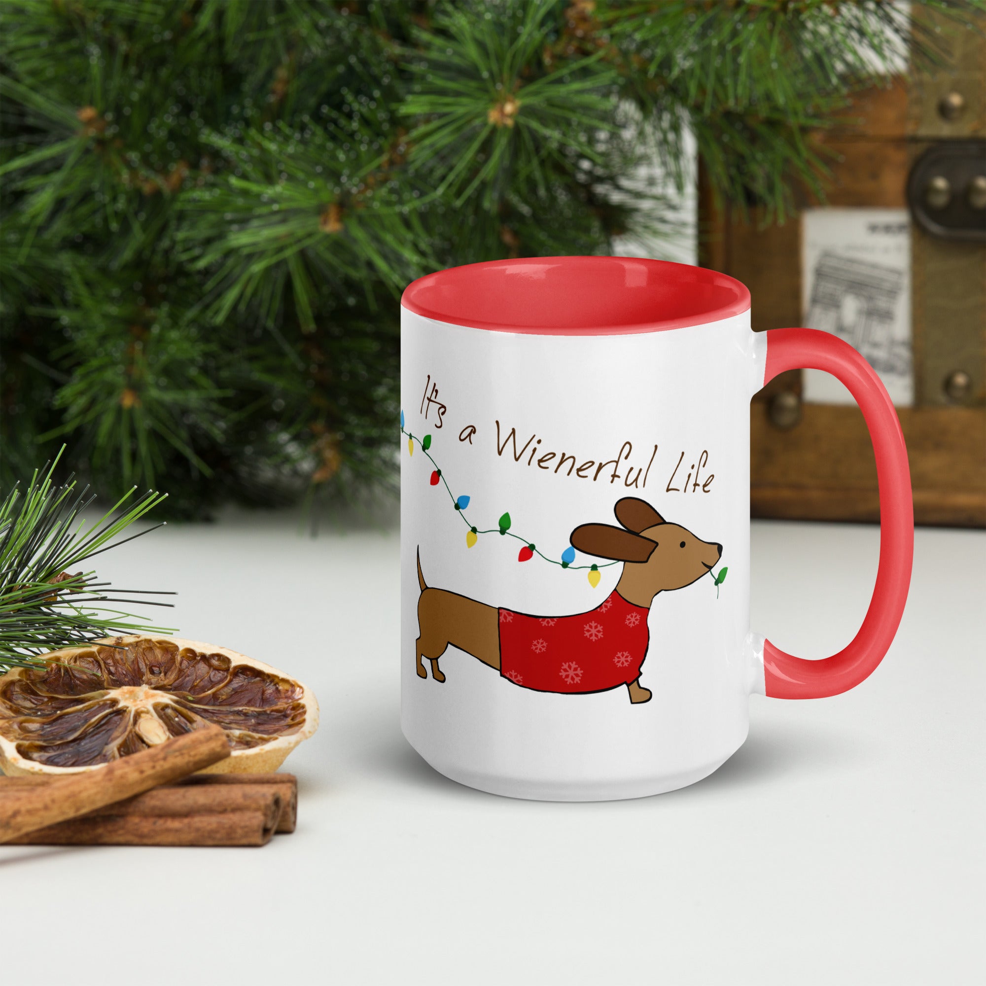 "Wienerful Life Dachshund Christmas Cheer Mug"