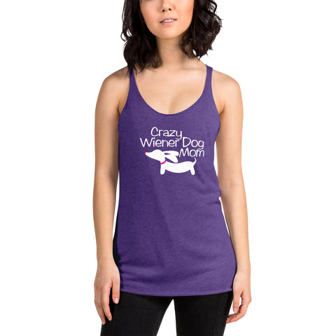 Crazy Wiener Dog Mom Racerback Tank