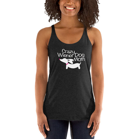 Crazy Wiener Dog Mom Racerback Tank