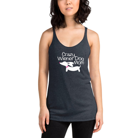 Crazy Wiener Dog Mom Racerback Tank