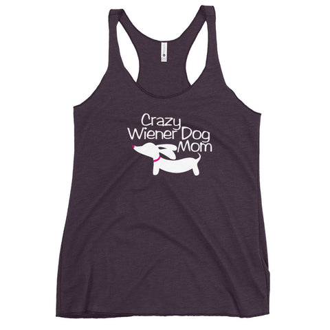 Crazy Wiener Dog Mom Racerback Tank