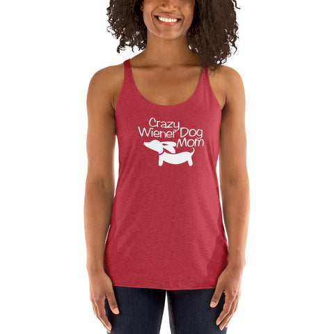 Crazy Wiener Dog Mom Racerback Tank