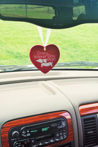 Crazy Wiener Dog Mom Rear View Mirror Car Charm, The Smoothe Store