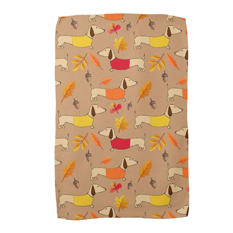 Thanksgiving and Fall Fun Dachshund Dish Towels, The Smoothe Store